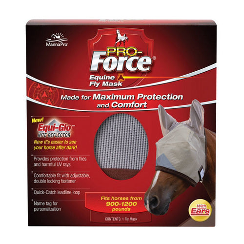 Pro-Force Equine Fly Mask with EarsWith Ears 1 Count by Manna Pro Discount