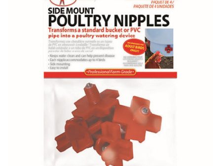 Poultry Nipples Side Mount 4 Packets by Miller Little Giant For Sale