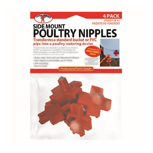 Poultry Nipples Side Mount 4 Packets by Miller Little Giant For Sale