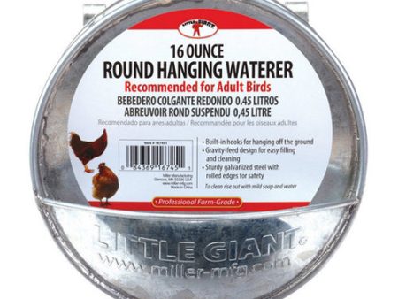 Galvanized Round Hanging Poultry Waterer 1 Each by Miller Little Giant Fashion