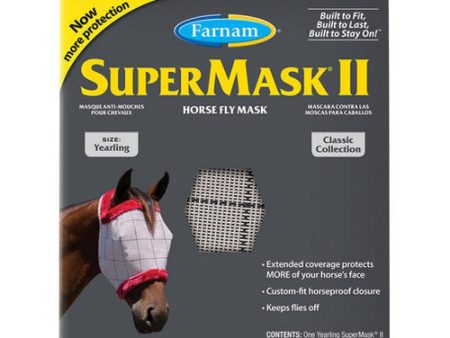 SuperMask II Fly Mask without Ears Yearling 1 Count by Farnam Online now