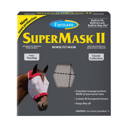 SuperMask II Fly Mask without Ears Yearling 1 Count by Farnam Online now