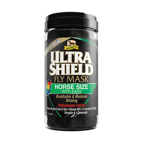 Ultra Shield Fly Mask with Ears Horse 1 Count by Absorbine Fashion