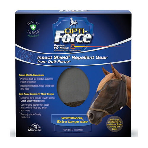 Opti-Force Equine Fly MaskX-Large 1 Count by Manna Pro Fashion