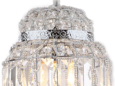 Safavieh Bellamy Chrome Glass Adjustable Pendant Chrome Clear Lamp Online Hot Sale