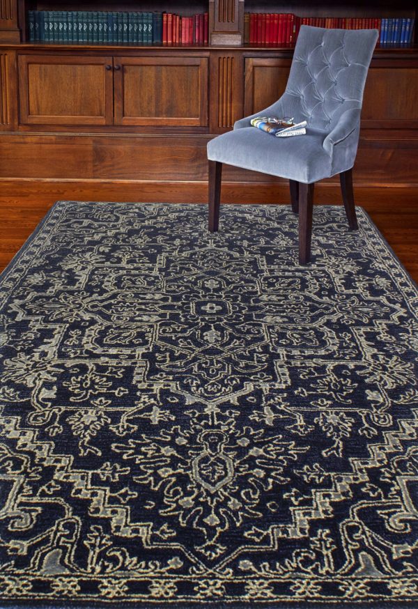 Bashian Greenwich R129-HG350 Navy Area Rug Online Hot Sale