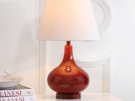 Safavieh Amy Gourd Glass Lamp Red Discount