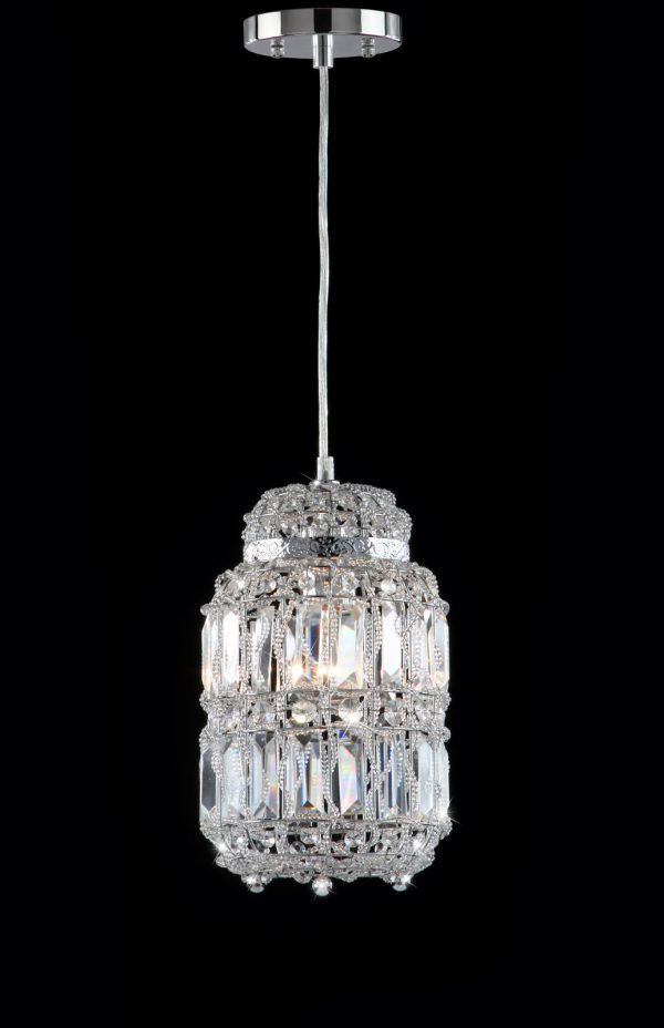 Safavieh Bellamy Chrome Glass Adjustable Pendant Chrome Clear Lamp Online Hot Sale