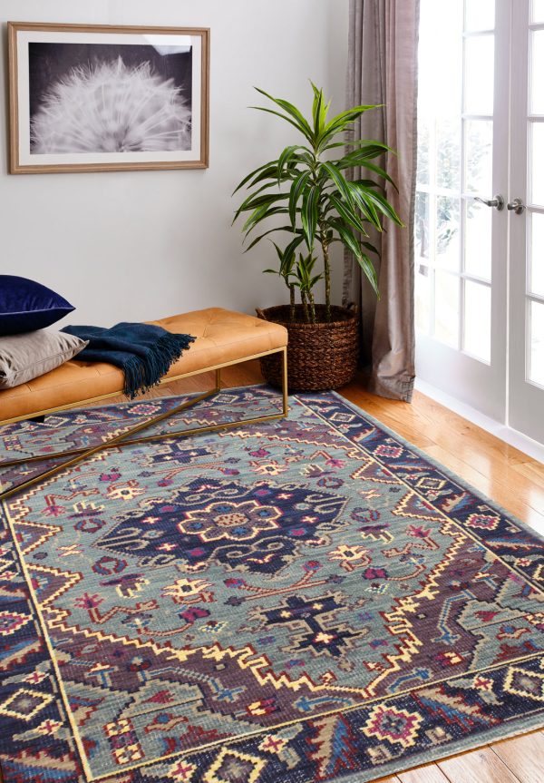 Bashian Artifact A154-AR109 Teal Area Rug Discount