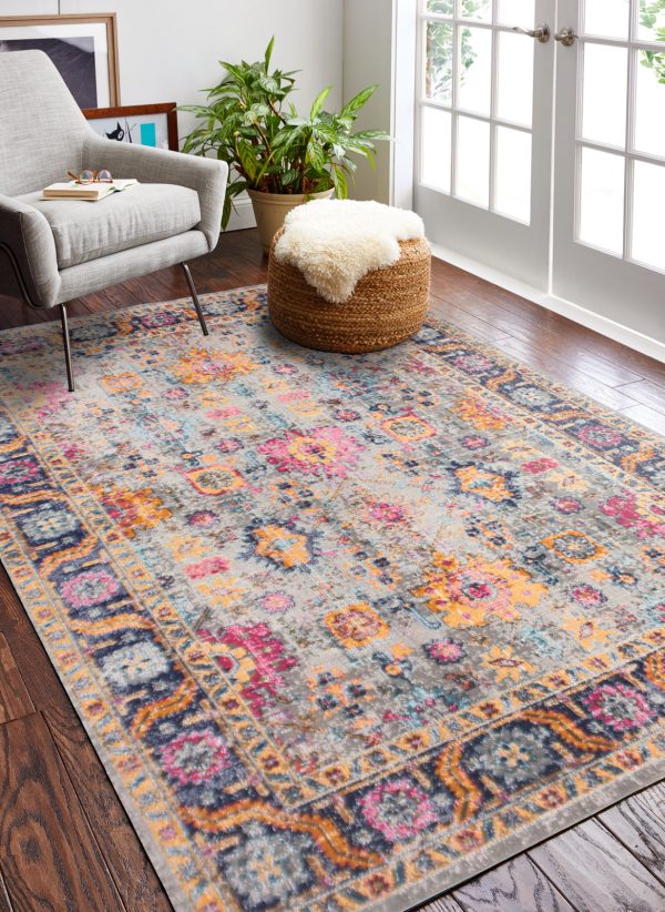 Bashian Heritage H114-Z055A Grey Area Rug Hot on Sale