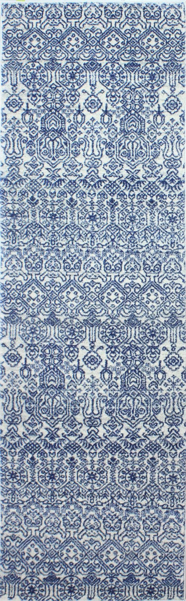 Bashian Everek E110-5465 Ivory Blue Area Rug Hot on Sale