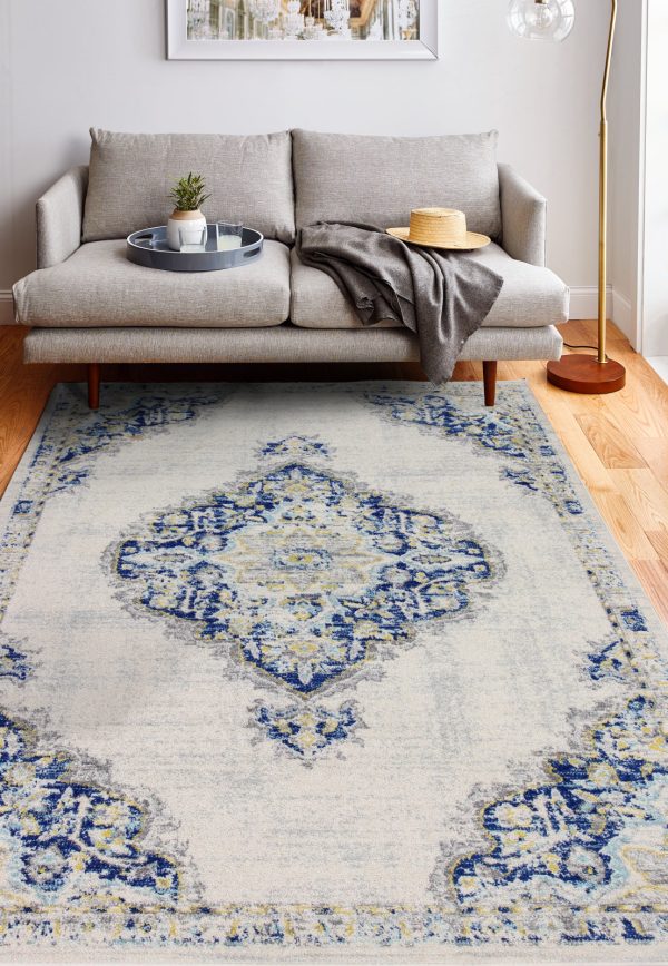 Bashian Mayfair M147-MH509 Ivory Blue Area Rug Fashion