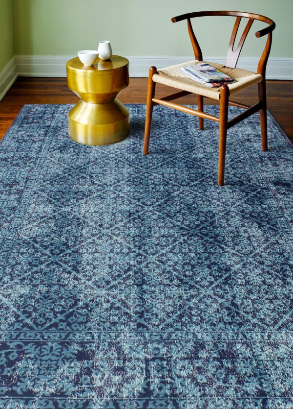 Bashian Heritage H114-Z048 Navy Area Rug For Cheap