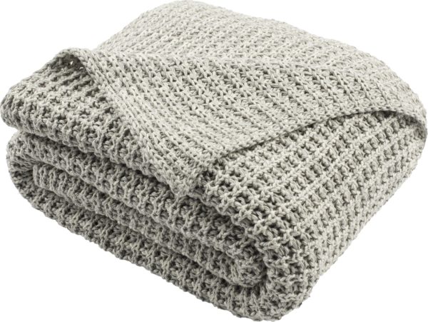 Safavieh Haven Knit Textures and Weaves Light Grey Natural Throw Online now