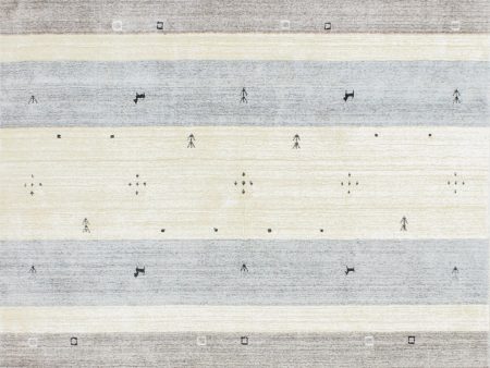 Bashian Terrain I167-BLN12 Ivory Grey Area Rug For Sale