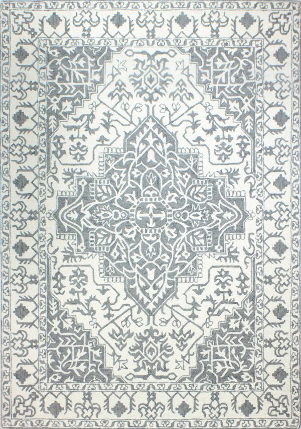 Bashian Valencia R131-BNAL89 Ivory Grey Area Rug Online now