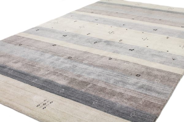 Bashian Terrain I167-BLN12 Ivory Grey Area Rug For Sale