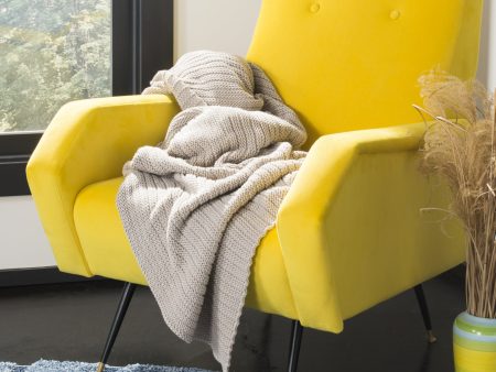 Safavieh Bella Gigi Knit Textures and Weaves Palewisper Throw For Cheap