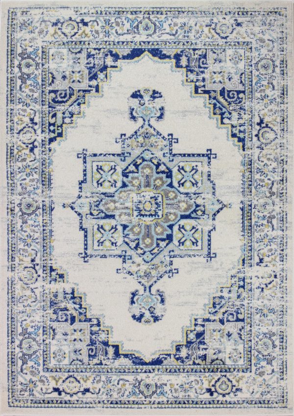 Bashian Mayfair M147-MH507 Ivory Blue Area Rug Fashion