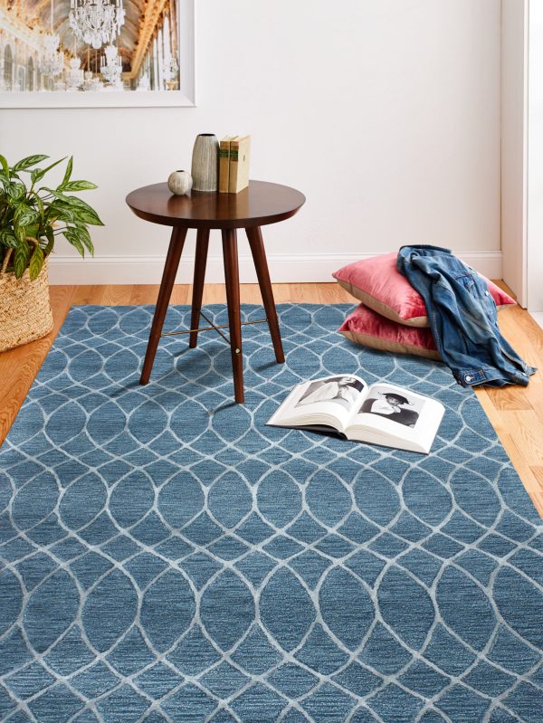 Bashian Greenwich R129-HG300 Azure Area Rug Hot on Sale