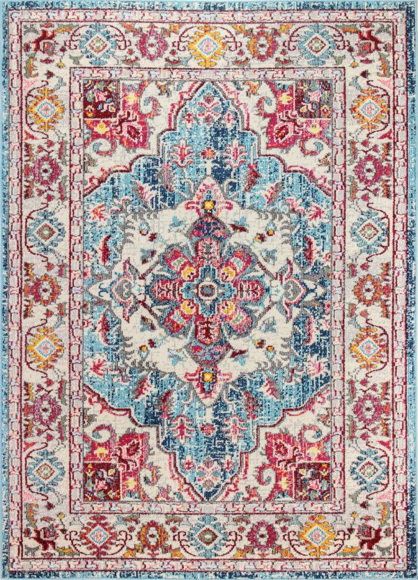 Bashian Dakota D113-MH107 Teal Area Rug Hot on Sale