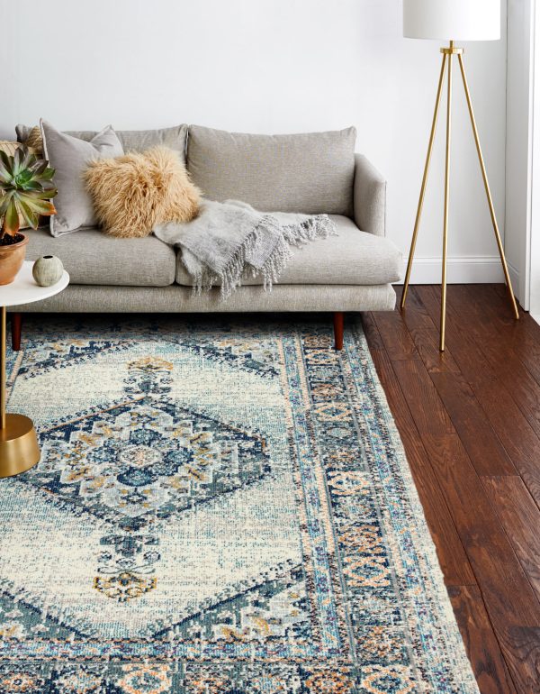 Bashian Dakota D113-MH102 Ivory Blue Area Rug Sale