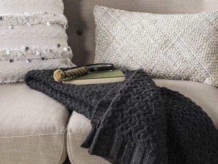 Safavieh Affinity Knit Textures and Weaves Dark Grey Throw For Discount