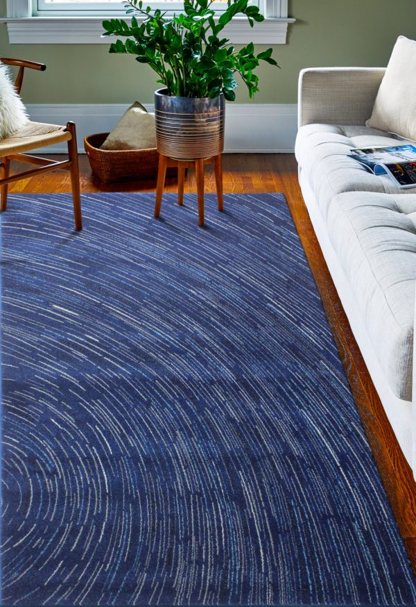 Bashian Everek E110-5468 Dark Blue Area Rug Fashion