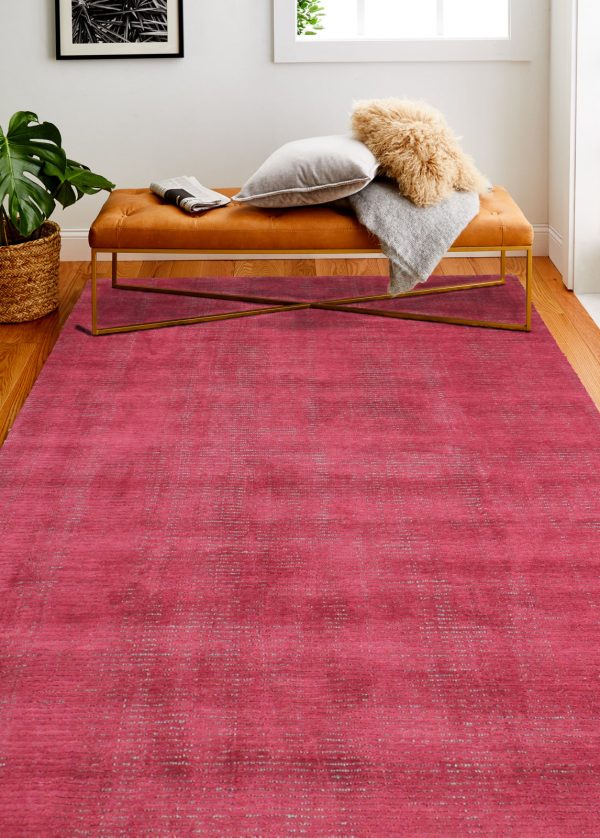 Bashian Contempo S176-ALM211 Red Grey Area Rug For Sale