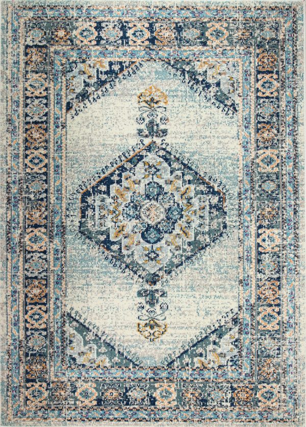 Bashian Dakota D113-MH102 Ivory Blue Area Rug Sale