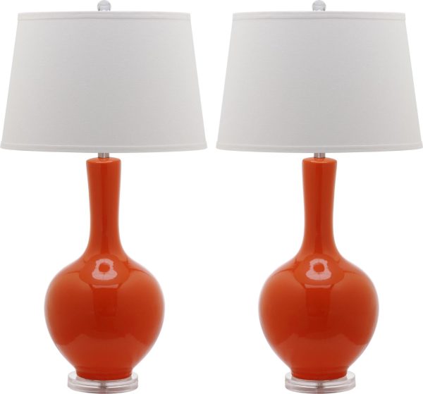 Safavieh Blanche Gourd Lamp Orange Supply