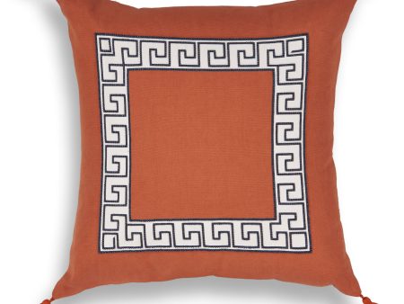 KAS Pillow L433 Tangerine Greek Key Online Hot Sale