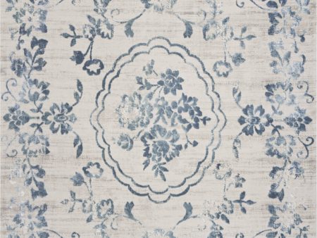 KAS Empire 7062 Ivory Blue Flora Area Rug Fashion