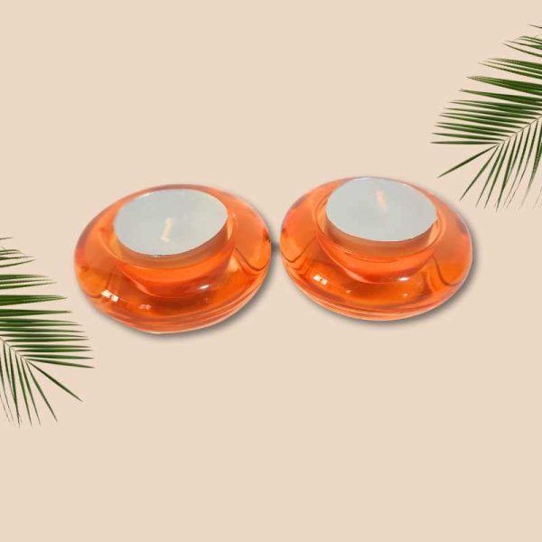 Glass Tealight Candle Holder 2PCS Sale