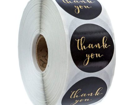 Thank You Stickers Black 500 PCS Fashion