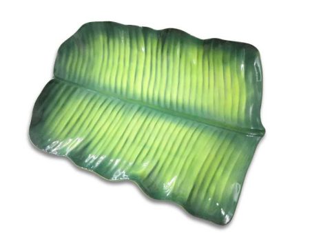 Ceramic Serving Plate Banana Leaf Hot on Sale