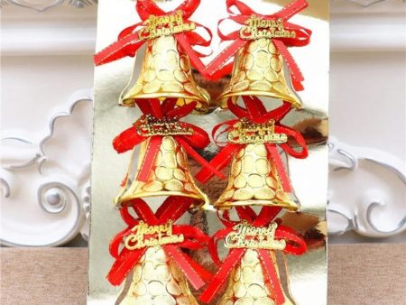 6PCS Christmas Hanging Gold Bell Discount