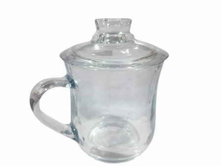 DELI Glass Cup with Lid 325 ml on Sale