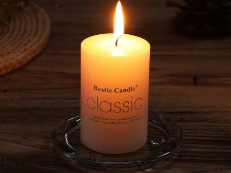 White Scented Pillar Candle 12hrs 7.5 cm Fashion