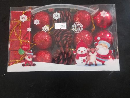 15PCS Christmas Assorted Hanging Red Balls 3cm Sale