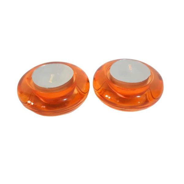 Glass Tealight Candle Holder 2PCS Sale