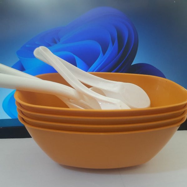 Plastic Cereal Bowl with Spoon 4PC Cheap