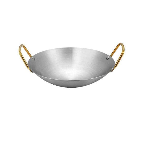 Stainless Steel Wok Fry Pan 22cm Fashion